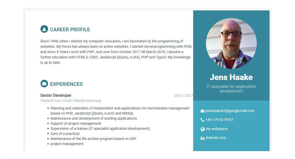 CV Jens Haake